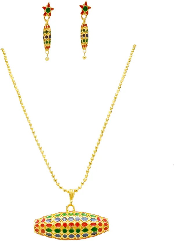 Assamese_Traditional_Gold_Plated_Multi_Color_Dhulabari_Chain_Jewellery_Set_For_Women_&_Girl